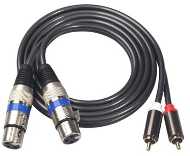 Cavo adattatore patch da doppio XLR maschio a doppio RCA maschio, per altoparlanti, amplificatori, console audio, chitarra, 3 m
