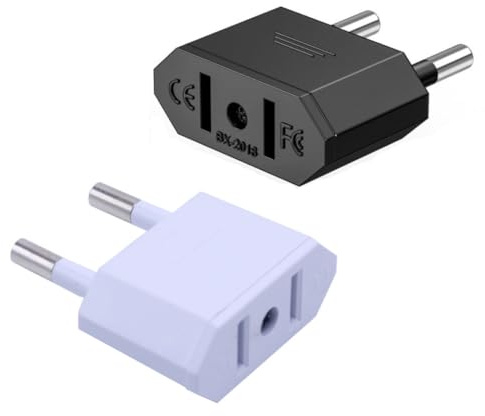 Adapter USA Deutschland Stecker CE-Zertifizierung, US-Steckdose für Geräte mit USA-Netzteil (1 Stück Schwarz)