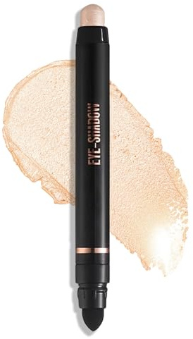 Erinde Sand Gold Lidschatten Stift, Glitzer Creme Eyeshadow Stick, Langanhaltend & Wasserfest Lidschattenstift, Hochpigment Metallic Shimmer Augen Makeup Pen #02