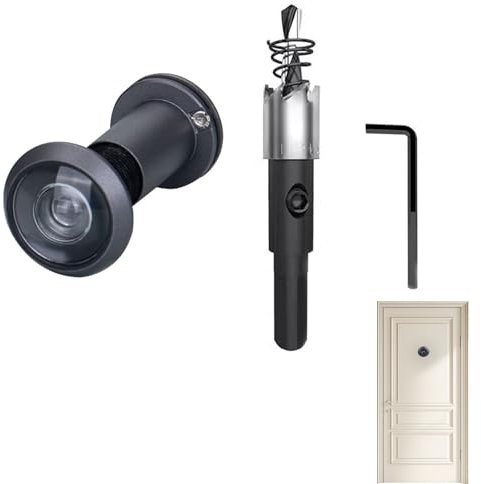 Obiettivi ottici in vetro grandangolare da 200°, con protezione per la privacy, foro Ø 16 mm, in ottone, con trapano, spioncino per porta, senza foratura, spioncino per porte di 35-60 mm di spessore