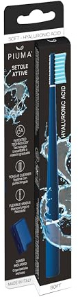 Piuma Care Spazzolino denti - Setole infuse con acido ialuronico - Cura Dentale - Prevenzione Macchie - Pulisci-lingua Morbido - Pulizia Profonda