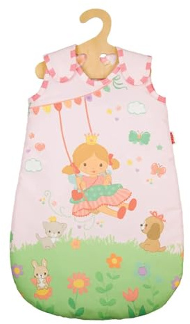 Heless 2593 - Saco de Dormir para muñeca Princesa Emily, en Rosa, con Motivo de Princesa Emily, para muñecas de tamaño 35-45 cm