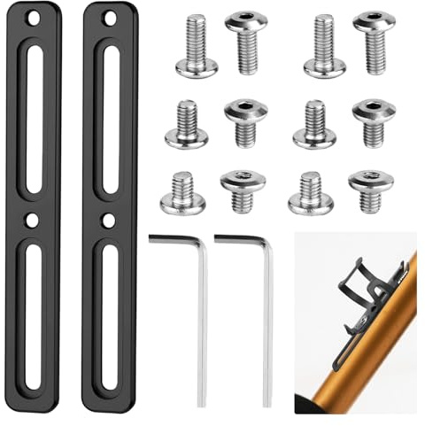 AONAYO 2 Stück Flaschenhalter Adapter,Flaschenhalter Sattelstütze,Fahrradzubehör Für Kleine Rahmengeometrien,Halterung Getränkehalter MTB Flaschenhalter Lenker,Verstellbar Käfighalterungen,Schwarz