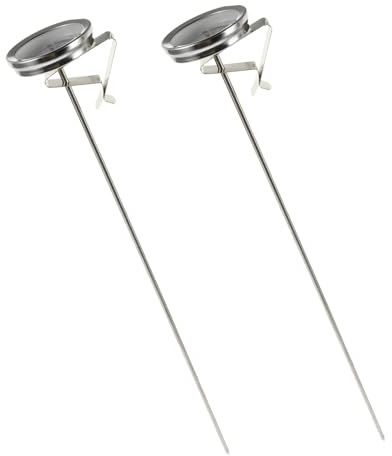 LOLIPPYY 2 pezzi Termometro per Olio da Frittura in Acciaio Inossidabile con Clip Lunga Resistente e Strumento Misurazione Temperatura Alimentare per Cottura Carne e Frittura Precisa