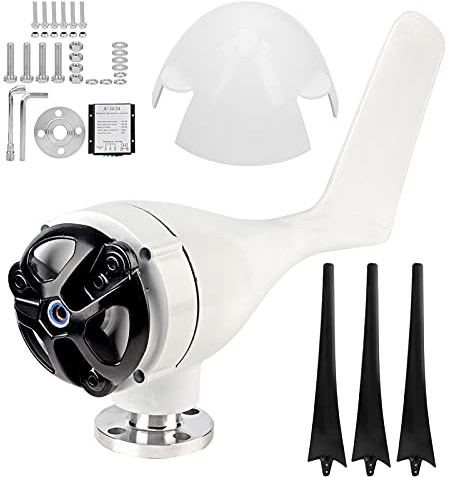 XZXCVN Aerogenerador de Viento 300W, Kit Molino Eólico de 3 Aspas, 48V, Negro - Alta Resistencia Térmica, Controlador Eficiente, Ideal para Barcos y Casas Móviles (Negro)