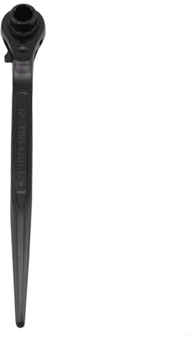 Professional Grade Ratchet T Bar Wrench for Chainsaw Bar Nut Adjustment Made of High Carbon Steel with Flathead Screwdriver Tip and Wire Winding Tail
