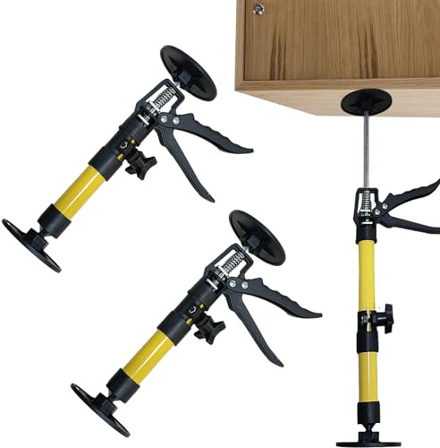 Puntello Telescopico, 2 Pezzi 31 a 59 cm Regolabile Aste Telescopiche Allungabili, Palo Telescopico,Carico Fino a 40 kg, per Posizionare, Fissare Pannelli in Cartonges, Giallo