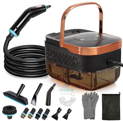 BEAMNOVA Handheld Steam Cleaner, Car Steamer for Auto Detailing, High-Pressure Multi-Purpose Steam Cleaning Machine, 42 oz, for Car Interior, Kitchen, Bathroom, Grout & Tile, Floors, Rose Gold