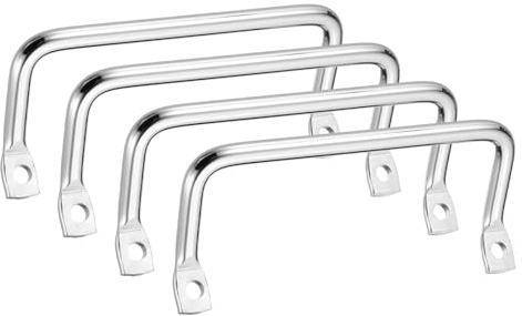 QUARKZMAN 4 Piezas De Asas Para Bandejas De Cubiertos Plateado | 13.8 Pulgadas Asas De Bandeja De Metal De Servir, Hardware Para Muebles, Tiradores Para Bandejas De Frutas, Tiradores