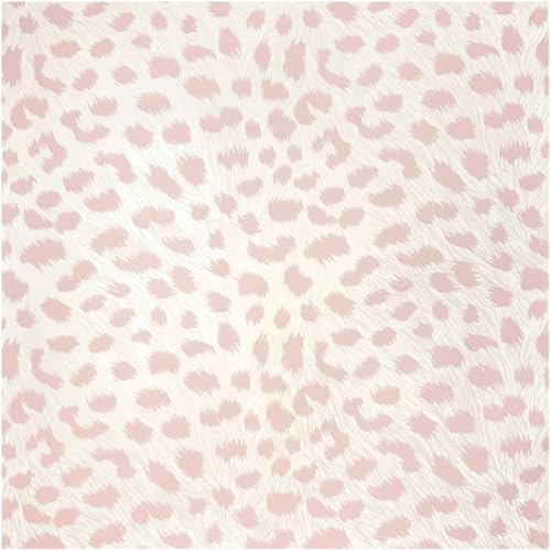 Pink Animal Print Wallpaper White Soft Fur Effect Spotted Pattern Textured Look Vinyl Wall Covering for Living Room Bedroom Hallway Feature Wall Modern Decor Leopard Print