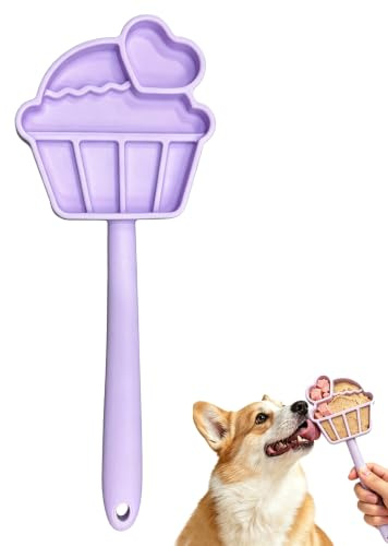 Tapis pour chien et chat, moule à crème glacée, tapis de fuite pour chien et chat, gamelle antidérapante en silicone de qualité alimentaire, amovible, pour l'extérieur, les voyages (violet)
