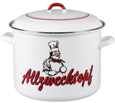 Karl Krüger - Emaillierter Allzwecktopf Dekor Koch, 14 l