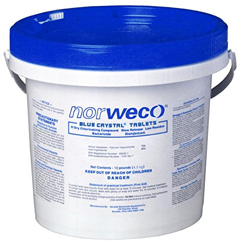 Norweco 4 Pack of 10lb. Blue Crystal Chlorine Tablets for Aerobic or Septic Systems