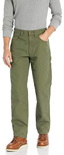 Amazon Essentials Men's Relaxed-Fit Carpenter Utility Pant with Tool Pockets - Discontinued Colors, Olive, 36W x 32L