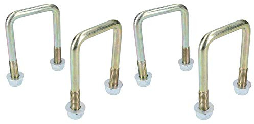 Lot de 4 boulons en U M10 50 mm x 80 mm pour remorques avec écrous haute résistance