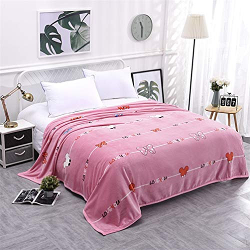 Sticker Superb Flanell Bett Decke Fleece Tagesdecke,Weiche Mikrofaserdecke,Warme Plüschdecken,3D-Druck werfen,Sofadecke,Autoteppich,Camping Decke (Rosa Schmetterling, 79x87 inch)