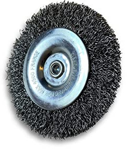 Lot de 3 brosses rotatives circulaires métalliques sur tige Ø 75 mm | Fil acier dur Ø 0,30 mm | Epaisseur 8 mm | 1 rang | Pour perceuse ou visseuse à mandrin | Kibros 2675AT8x3