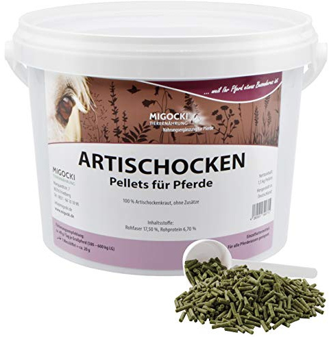 MIGOCKI ARTISCHOCKEN – 1,5 kg – Für Pferde – Reine Kräuter ohne Zusatzstoffe – Pellets