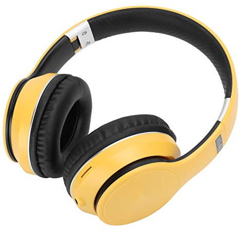 needlid Casque Bluetooth sur l'oreille, Connexion incassable, Pliable et rétractable Hi-FI Audio Casque Bluetooth Pliable, pour Les Adolescents(Yellow)