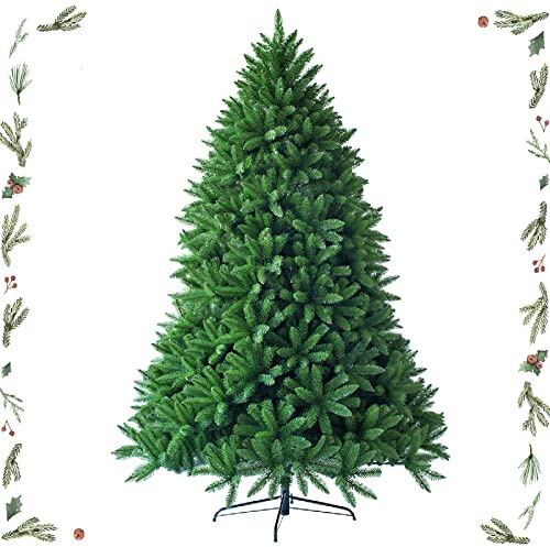 GYMAX 180 cm Albero di Natale, 1250 Rami in PVC, Folto e Realistico, Base Pieghevole in Metallo, Montaggio Facile (Stile 3)