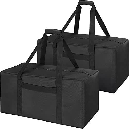 INFANZIA 53L Kleine Sporttasche, Faltbare Reisetasche, Schwarz, 2-Pack | 53L Kapazität, 60x30x30 cm, Handgepäck Wochenende Tasche mit Verbesserter Reißverschluss, Wasserdicht, Sport und Fitness
