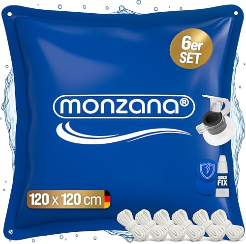 MONZANA® 6x Cuscino Gonfiabile per Piscina Invernale 120 cm XL PVC -20°C Doppia Cucitura 4 Occhielli Valvola Sicurezza Copertura Pool Winter