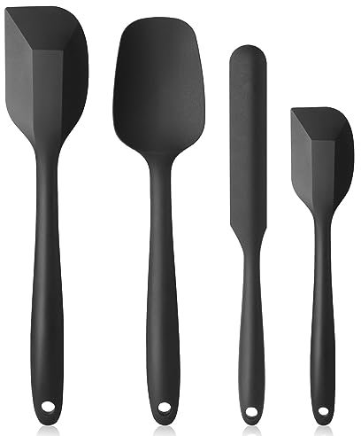 Vicloon Utensilios de Cocina de Silicona,4PCS Espátulas Silicona Incluye Espátula,Cuchara, No Tóxico, Antiadherente,Resistente al Calor,Utensilios para Cocina y Horneado