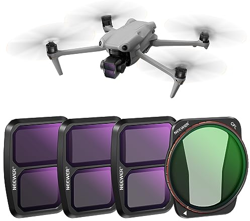 NEEWER ND & CPL Filter Set Compatible with DJI Air 3, 4 Pack ND16 ND32 ND64 CPL Polarizer Neutral Density Filter Kit, Secure Attach/Multi Coated HD Optical Glass/Lightweight Frame