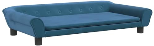 vidaXL Hundebett Blau 100x50x21 cm Samt