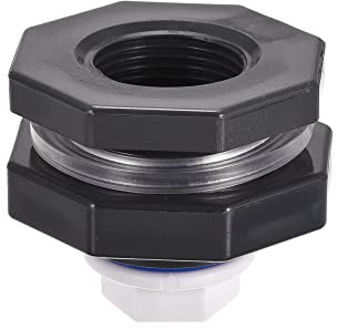 M METERXITY 1 Set PVC Passaparete Raccordo - Passaparete Filettato Acqua Serbatoio Connettore, con Spina Raccordo, Applica a Rubinetti, (Filettatura G3/4, Grigio Bianco)