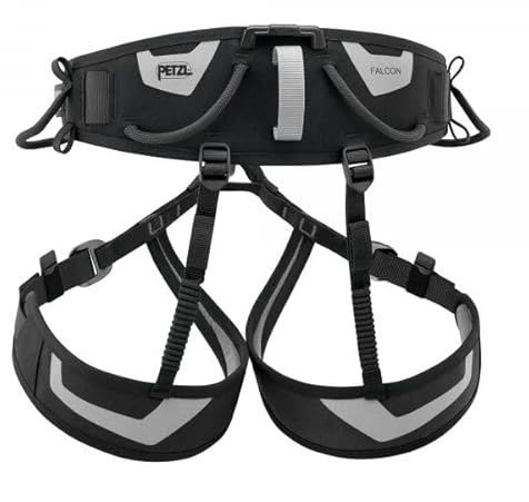 PETZL Seat Belt Falcon Mountain black/gray - Safety Harness for Experienced Climbers - Unisex - Polyamid, Polyester, Aluminium