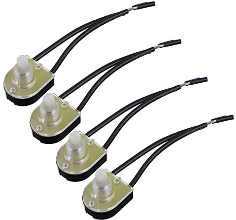 UKCOCO 4pcs Wall Lamp Rotary Turn-knob Switches Black Lighting Equipment Parts Ceiling Light Control Compatible with Home and Commercial Use
