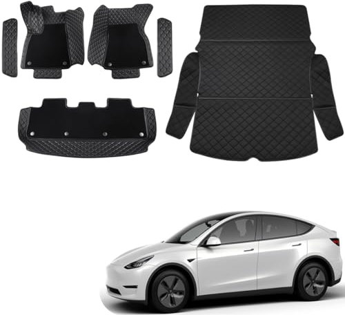 topfit für Tesla Model Y Fußmatten Tesla Model Y Kofferraummatte Allwetter Tesla Fußmatten Kofferraumwanne im Set Tesla Zubehör 2021-2025, 2 Set von Tesla Mattens