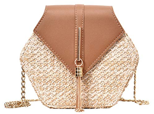 Holibanna 1pc Straw Woven Bag Shoulder Bag White Bags Saddle Bag Polyester Miss
