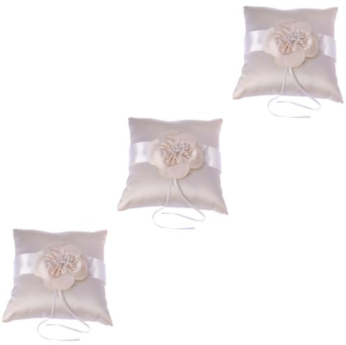 Cabilock 3stücke Ringkissen Für Hochzeiten Mit Blumenranken Und Bändern Dekoriertes Ringkissen Für Zeremonien Und Verlobungen Und Schützend Für Ihre