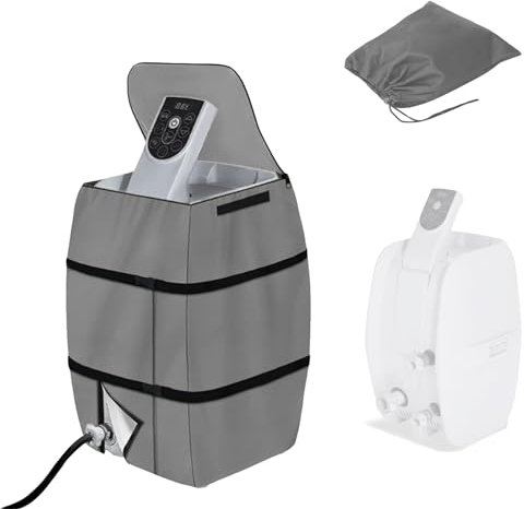 Hot Tub Insulated Cover - Inflatable Bathtub 420D Oxford Cloth, Waterproof Dustproof, Grey 16.9x14.9x21.2 Inches for Outdoor Pool/Tub