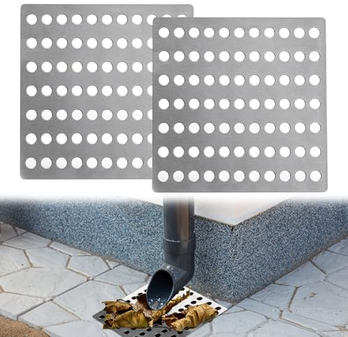 2Pack Square Drain Covers Outdoor Steel Rustproof Mesh Drainage