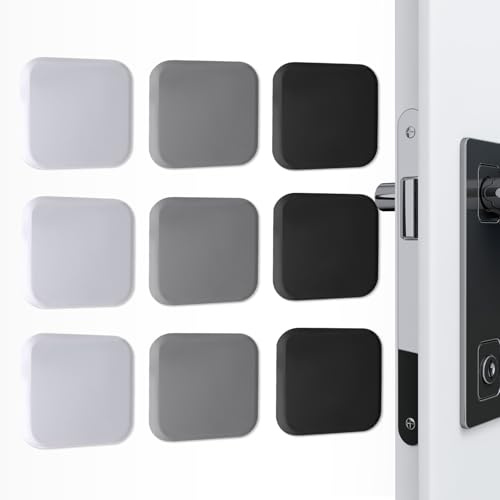 Aeaocvo 9 Stück Wand Türstopper, Quadrat 45 mm Schwarz Weiß Grau Bumsi, Türgriffstopper, Selbstklebend Anschlagpuffer für Wände, Glasflächen