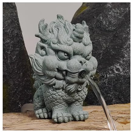 Pond fountains, Animal Pond spitters for small ponds, Garden Decor for Koi pond, with Hose, fish tank automatic circulation water landscaping ornaments, for Koi Ponds and Water Gardens(13*10*15cm)