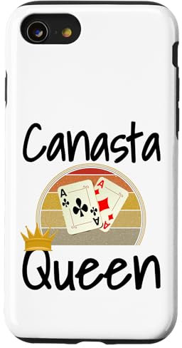 Coque pour iPhone SE (2020) / 7 / 8 Canasta Queen Jeu de cartes gagnant pour maman, mère, grand-mère, tante