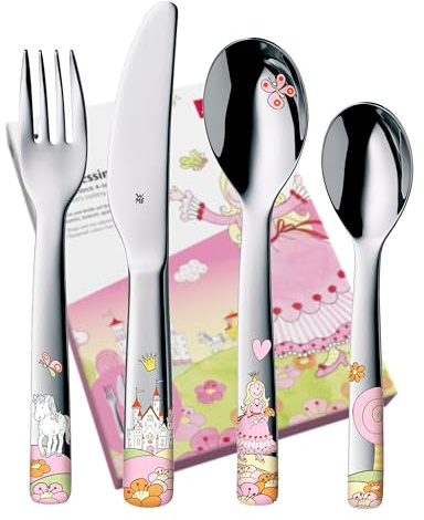 WMF Prinzessin Anneli Kinderbesteck mit Namensgravur - schönes Kinder Besteckset - Taufgeschenke personalisiert mit Gravur - Geschenkideen für Mädchen und Jungen - Kinderbesteck ab 3 Jahre - 4-teilig