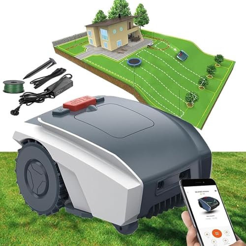 STWBHW Automatic Robotic Lawn Mower,Automatic Robot Lawn Mower with GPS Navigation,300% Higher Efficiency of Auto Path Planning,Satellite Navigation Lawn Mower Robot for Large Lawns