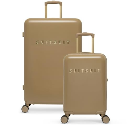 SUITSUIT Kofferset 2 teilig - Handgepäck Koffer - Reisekoffer Groß - Koffer Leicht - Hartschalenkoffer mit TSA-Schloss - Fusion Iced Coffee