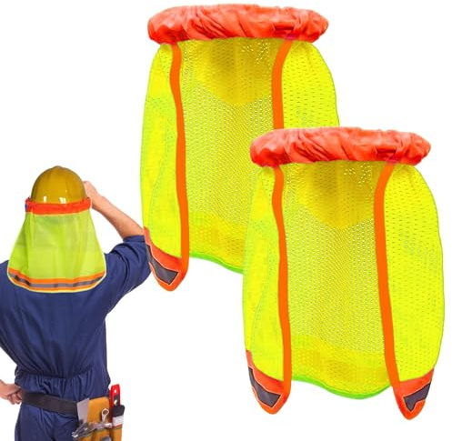 Sombrero duro protector solar, sombrero duro, visera | parasol para el cuello, cubierta de ala completa, sombra de ala completa, paquete de 2 fundas de protección UV con correa reflectante