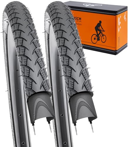 YunSCM 2 neumáticos de bicicleta de nailon 60TPI a prueba de pinchazos, 26 x 1,75, abrigo 47-559, compatible con ciudad/carreteras, 26 x 1,75, neumáticos plegables con tiras reflectantes