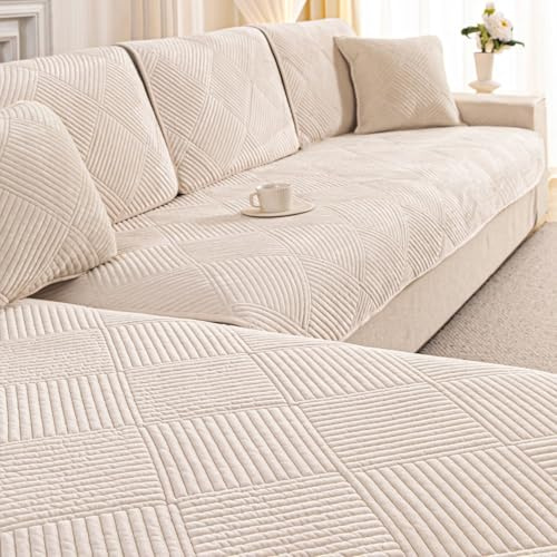 QHAIYYBF Sofabezug rutschfeste Sofadecke,sofaschutz1 2 3 4-Seater L Shape Sofaschoner Form Sofa Cover Sofa Überzug Ecksofa,Neue Universelle rutschfeste Sofakissen Überwurf
