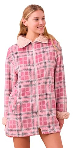 Noidinotte - Vestaglia Donna Invernale Coral e Eco Pelliccia