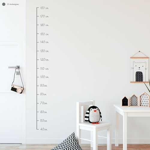 Wandtattoo Messlatte von Wandtattoo Loft 40 – 180 cm Kinderzimmer Aufkleber Wandaufkleber ohne Hintergrundfolie 30 Farben