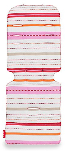 Maclaren Universal Sitzauflage Marseilles Stripe Pink - Doppelseitiges Kinderwagenzubehör, Atmungsaktiv und maschinenwaschbar, Einfaches Anbringen/Abnehmen an allen faltbaren Kinderwagen