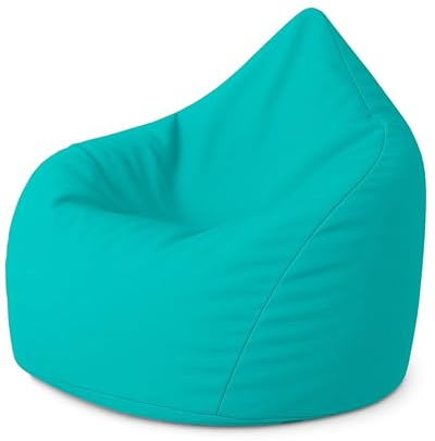 PATCH HOME Pouf XL a Goccia – Turchese – Pouf per Interni ed Esterni con Imbottitura in Polistirene - Già Riempito - Per Bambini ed Adulti - 30 Colori & 3 Misure - Per Bambini e Adulti
